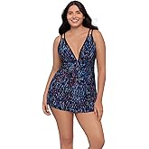 Trimshaper Womens Built-in Tummy Control Tracey Swimdress with Adjustable Side Tie