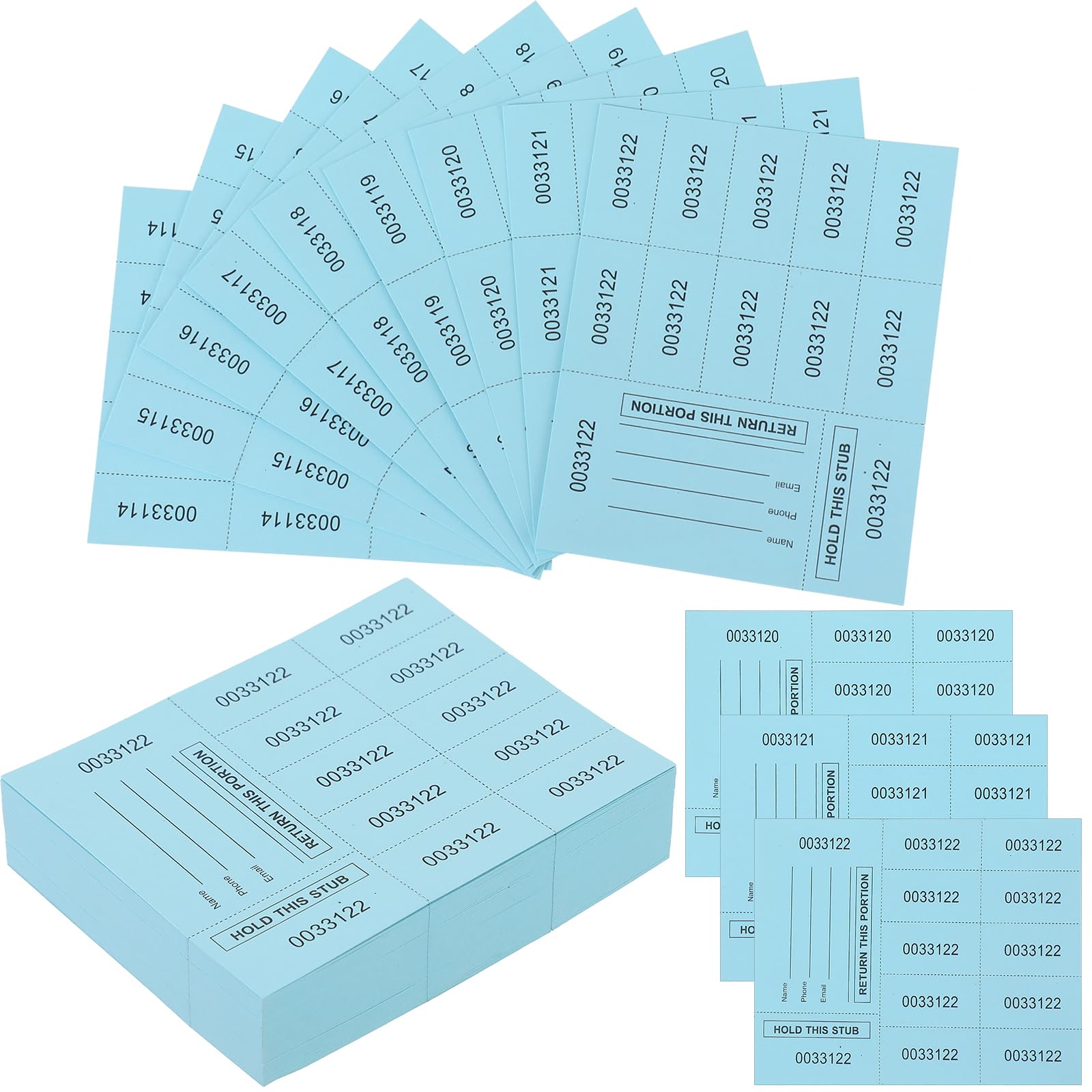 Kosiz 1000 Sheet 10 Bid Raffle Tickets Chinese