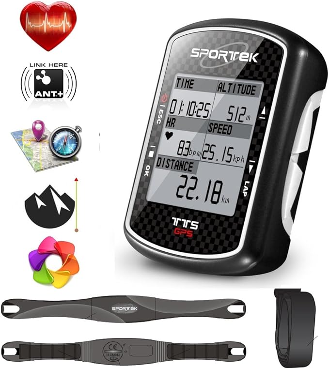 Cycling bike computer / navigator SPORTEK TTS GPS map & heart rate