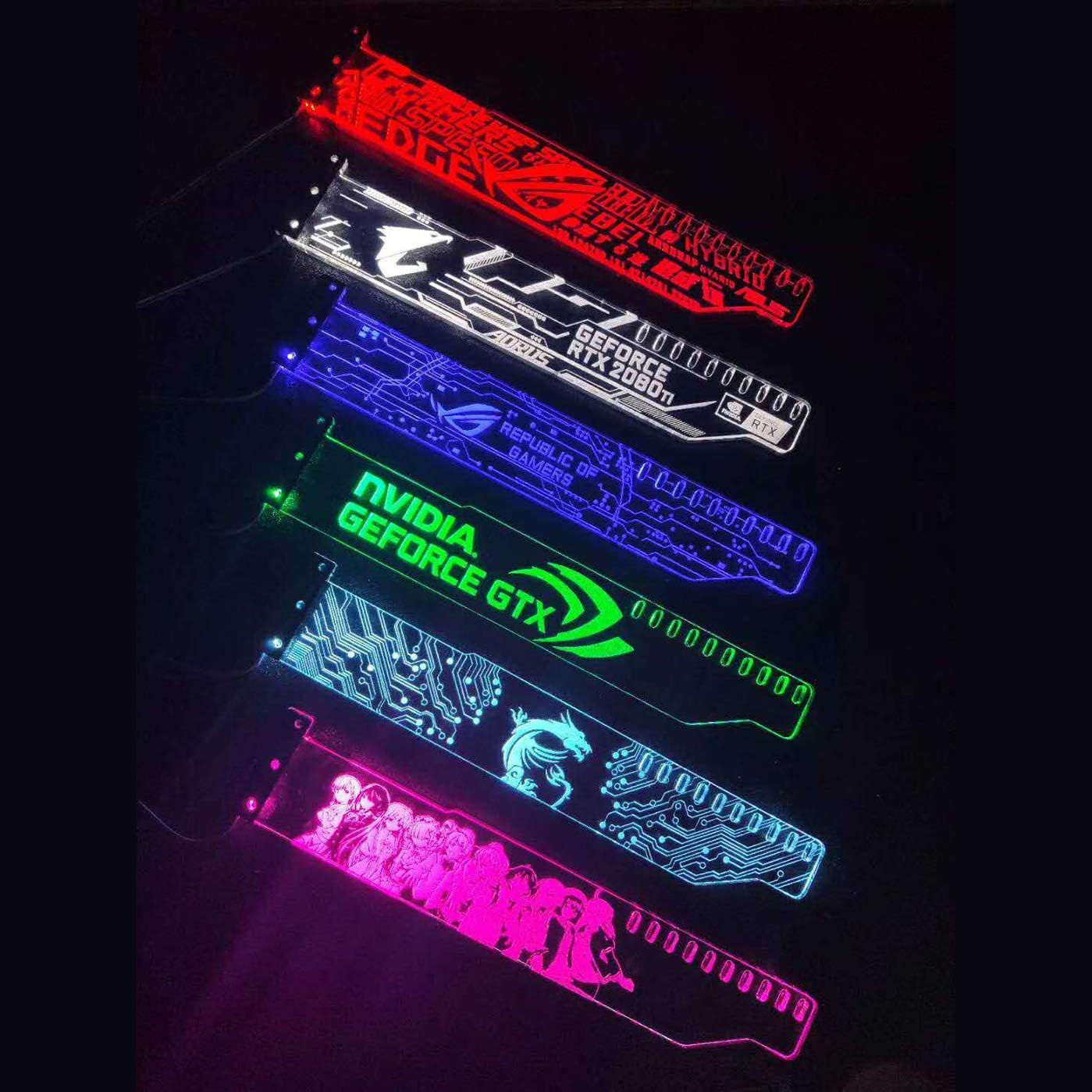 6 LED Colors Optional - Yosy Graphics Card Bracket Video Card Brace Support Universal Acrylic GPU Holdder with LED Lights, White/Blue/Green/Red/Light Blue/Pink-Purple (White)
