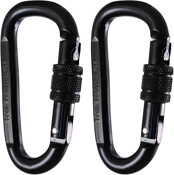 Locking Carabiner Clip, 2Pack 18KN Heavy Duty Carabiner