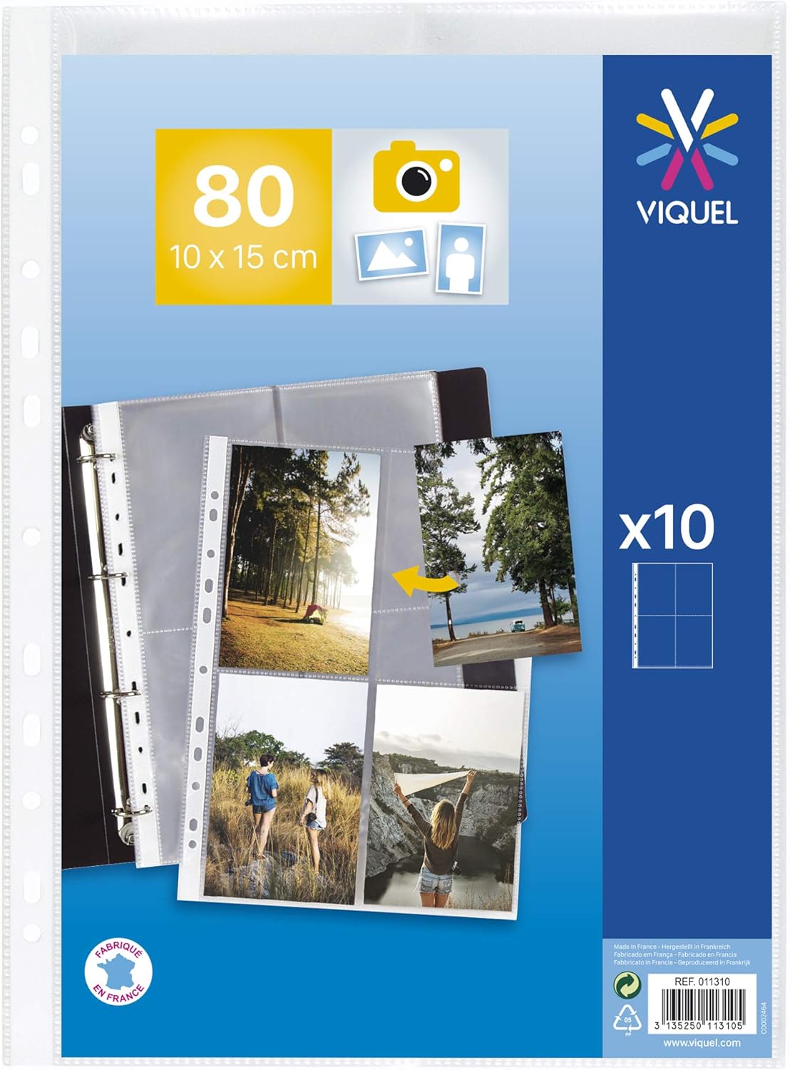 Viquel, Pack of 10 Transparent Perforated Pockets for Photos 10 x 15 cm or Postcards - Image 3