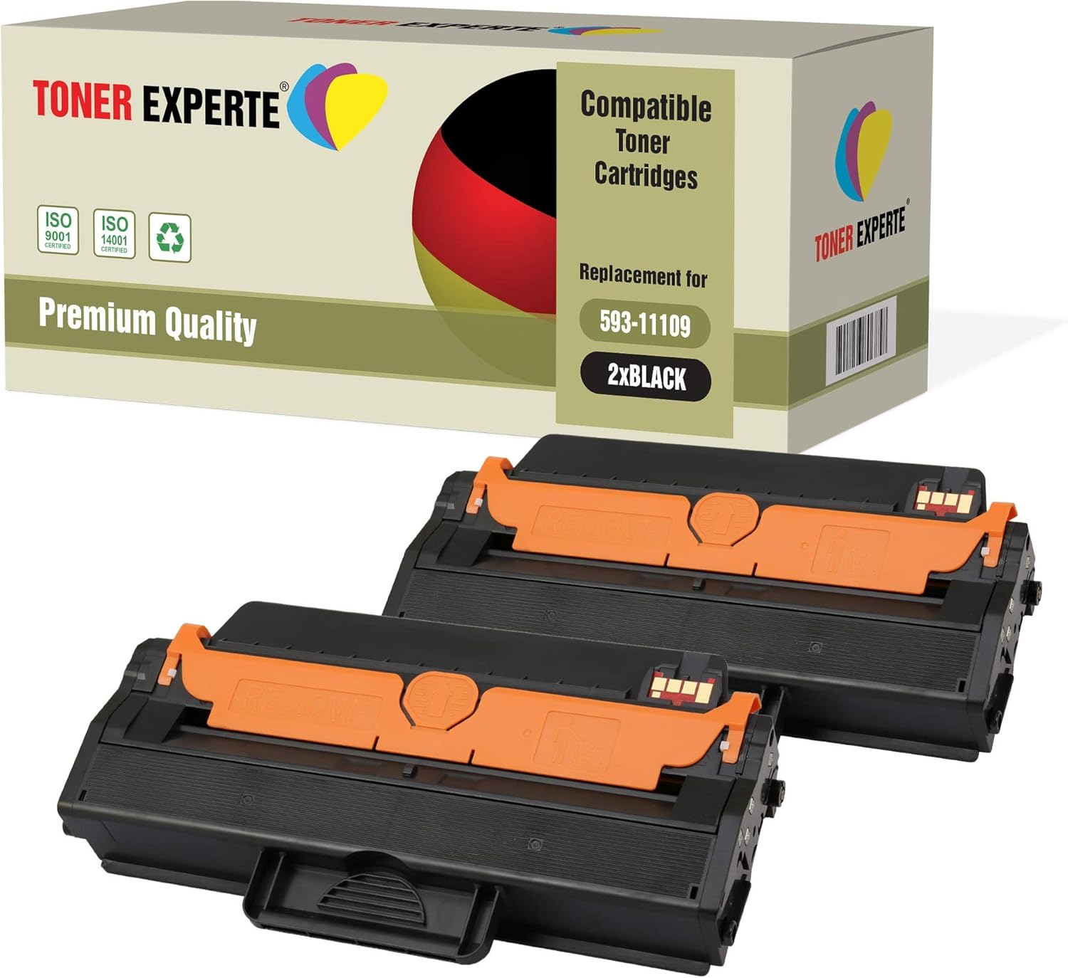 TONER EXPERTE® Pack of 2 Compatible 593-11109 Toner Cartridges for Dell B1260dn B1265dfw B1265dnf B1200 Series (2500 Pages) - Image 3