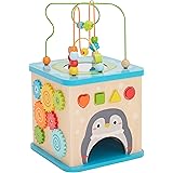Amazon Basics Kids Wooden Activity Learning Cube, Gift for Age 12M+