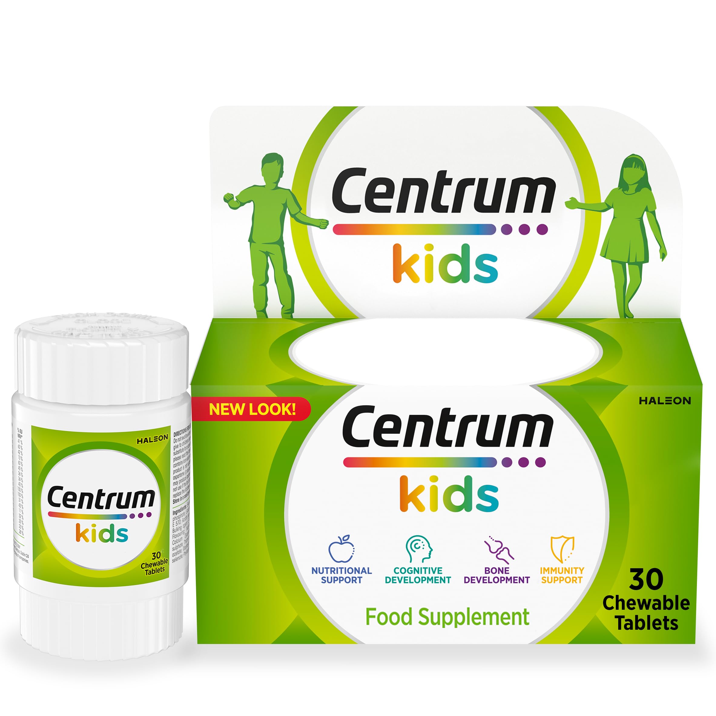 Centrum Kids Chewable Multivitamins & Minerals, with Vitamins C, D and Zinc, 30 Tablets