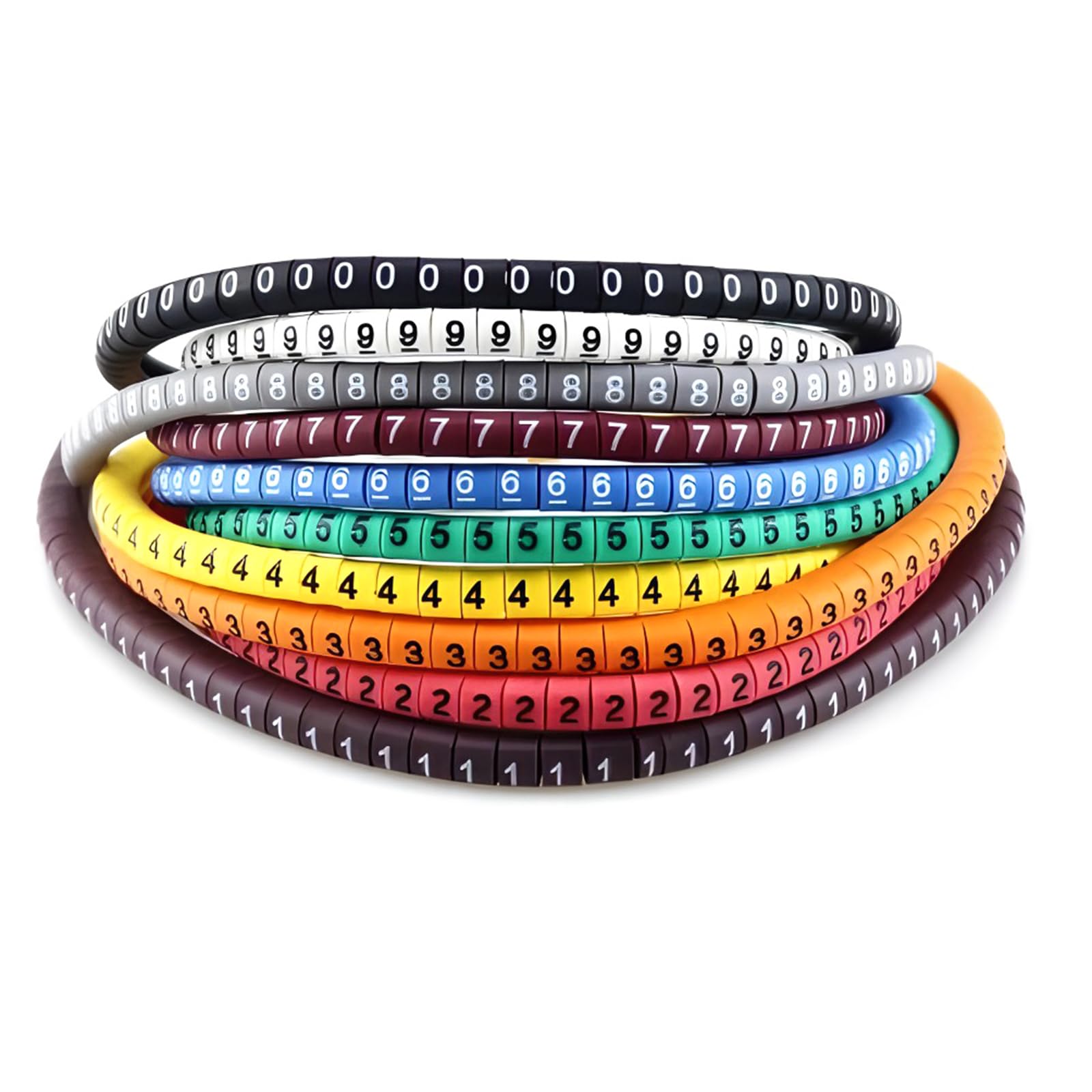 YCLFHOO 500 PCS Wire Cord Cable Marker Set,Wire Numbering Marker 0 to 9 Number,Cable Marker Colorful Tool,PVC Cable Markers,Insulation Marking for Electrical Cord Management Fix Cables