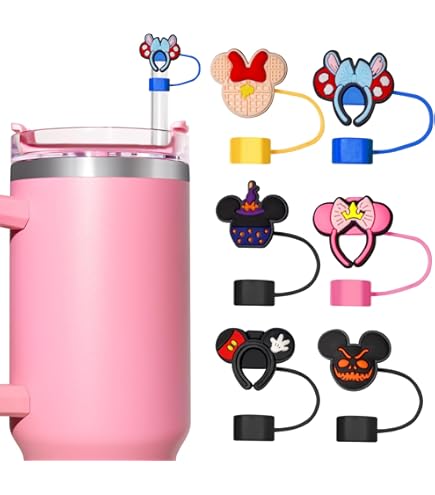 thumbnail image 2 of 8Pcs Cartoon Straw Covers For Stanley Tumblers - Silicone Straw Toppers For 10mm Drinking Straws 2 of 10