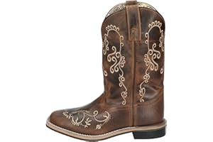 Smoky Mountain Boots | Marilyn Series | Women’s Western Boot | 10-Inch Height | Square Toe | Rubber Sole Block Heel | Leather Upper & Tricot Lining | Steel Shank & PVC Welt | Brown Waxed Distress | 8