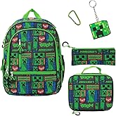 BIOWORLD Unisex Kid Minecraft Backpack Set (Little Kid/Big Kid) Green 1 Onesize