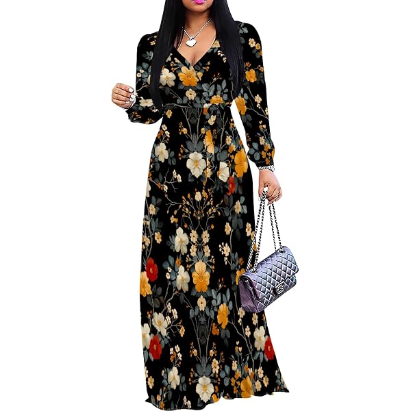Amazon.com: Women's Summer Maxi Dress Casual Loose Pockets Long Dress Short  Sleeve Split Black Sunflower L : Clothing, Shoes & Jewelry