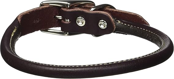 circle t rolled leather dog collar