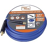 SuperHandy Air Hose 3/8" Inch x 25' Feet Long Heavy Duty Industrial Premium Commercial Ultra Flexible Hybrid Polymer Hose Max