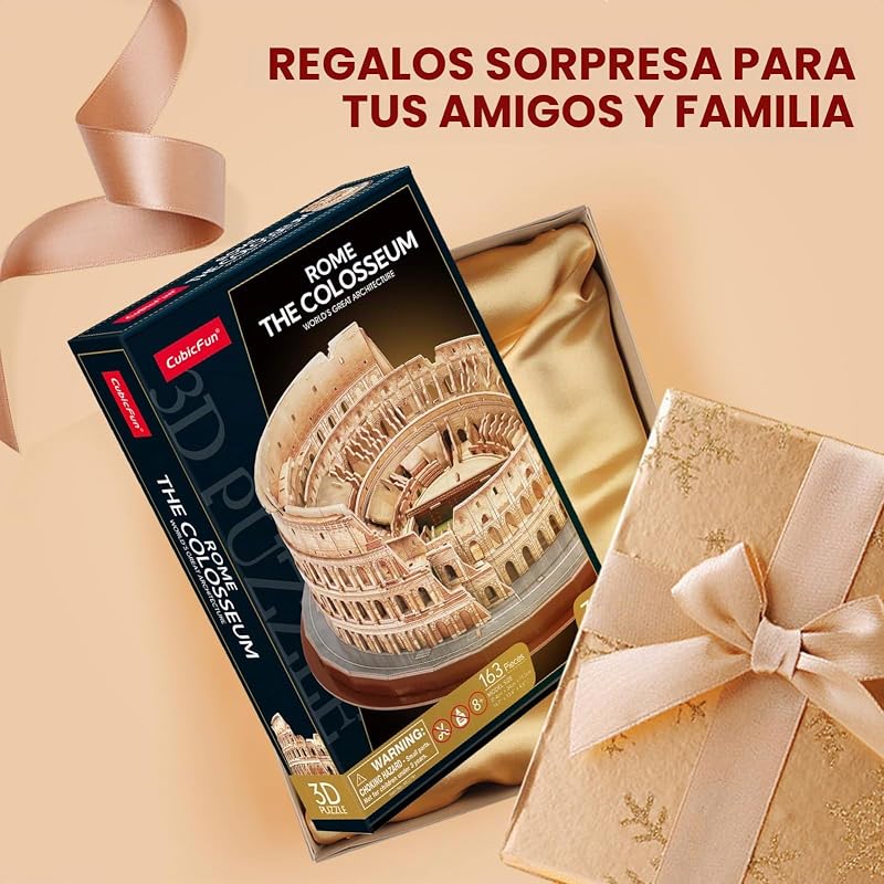 Puzzle 3D Coliseo Roma, Maquetas de Edificio 163 Piezas