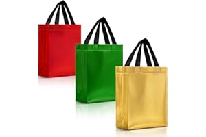 Nush Nush Reusable Christmas Gift Bags Large Size – 12 Premium Christmas Gift Bags With Handles in Bulk - Christmas Bags, Xma