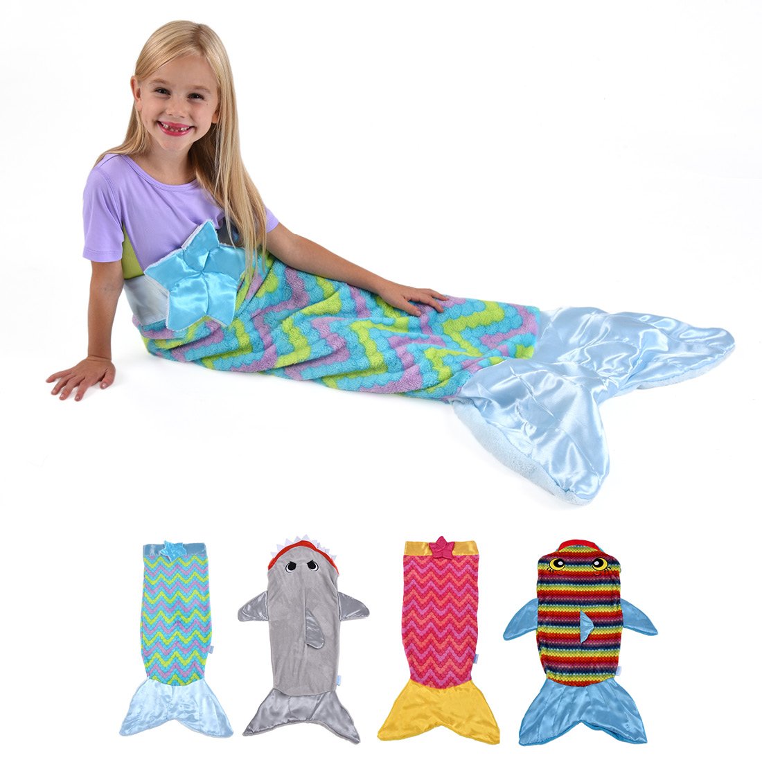 Snuggie Tails Super Soft Fun Cuddly Velveteen Blanket Sleeping Bag For