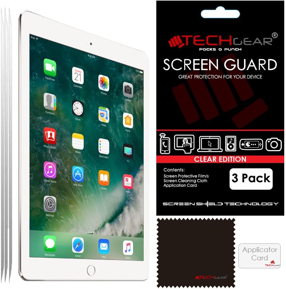 TECHGEAR [Pack of 3] Screen Protectors for New iPad 9.7" (2018/2017