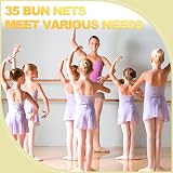 Sularpek 35 Pcs Hair Net Set Blonde Elastic Edge 50 cm Bun Nets for Ballet view 5