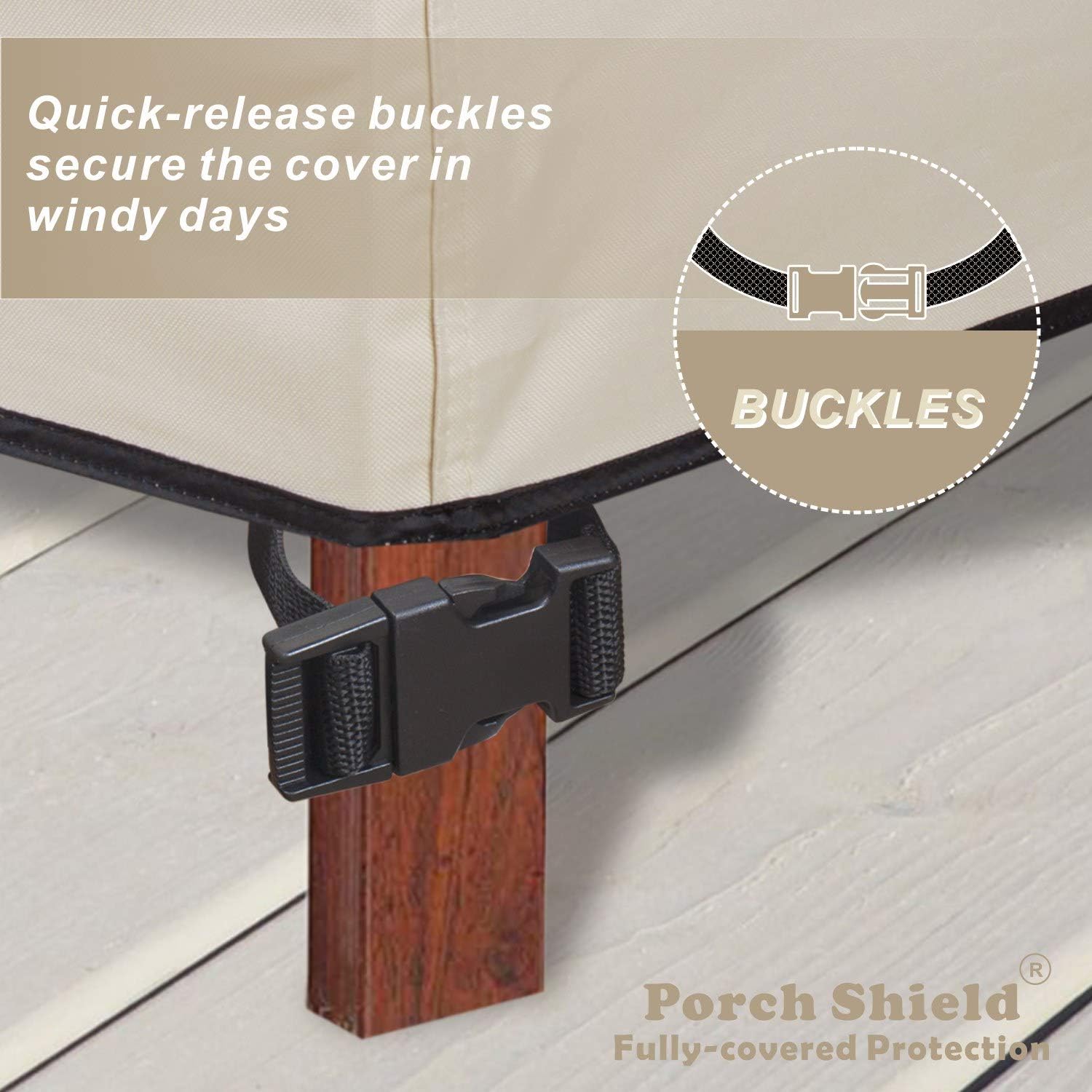Porch Shield Patio Table Cover - Waterproof Outdoor Dining Table and Chairs Furniture Set Cover Rectangular - 75 x 43 inch, Light Tan & Khaki : Garden & Outdoor