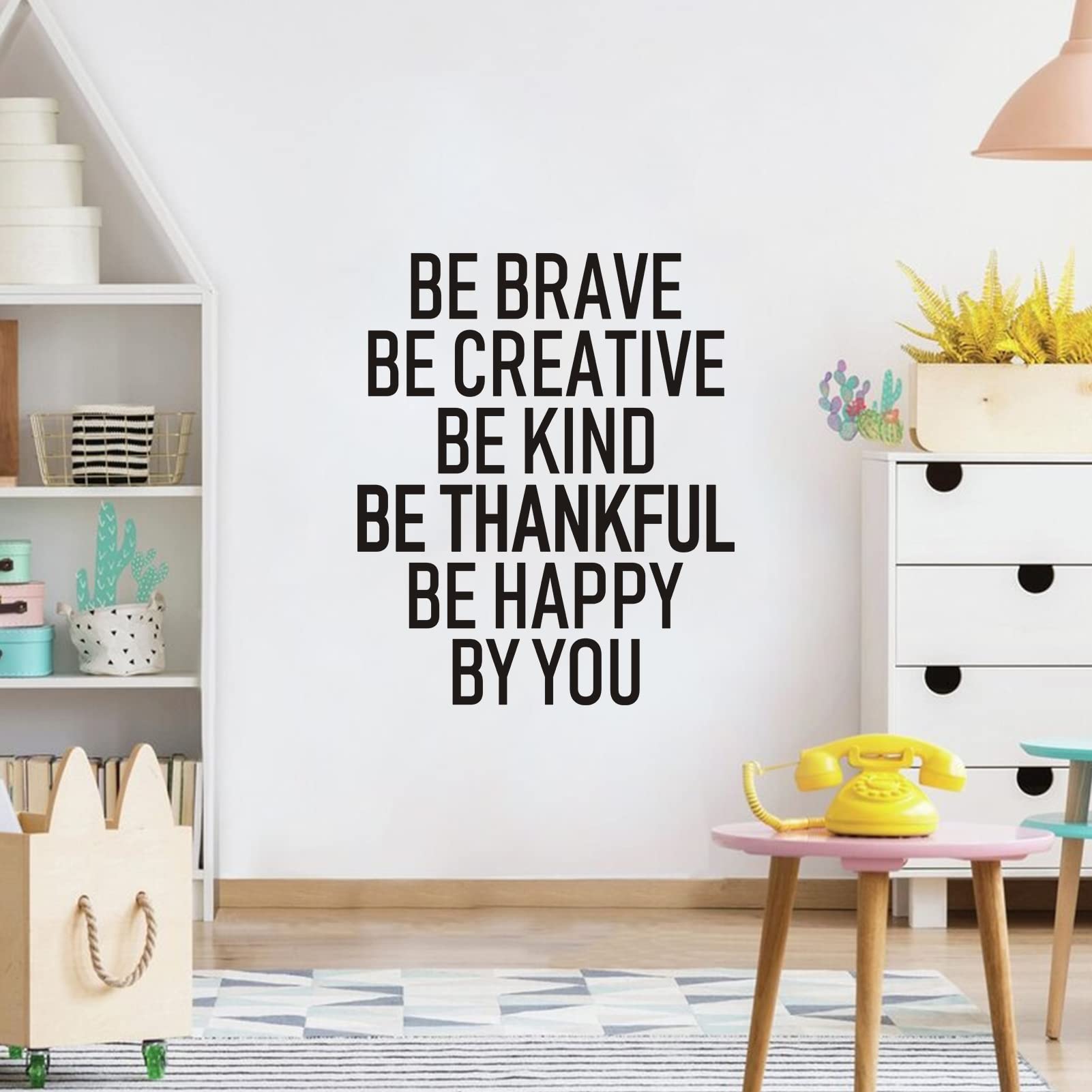 Wall Decals for Kids, Bedroom Wall Stickers, Quotes Girls Boys Baby Motivational Inspirational Office Home Vinyl Art Wall Decor, Be Brave Be Creative Be Kind Be Thankful Be Happy Be You 20"X24"