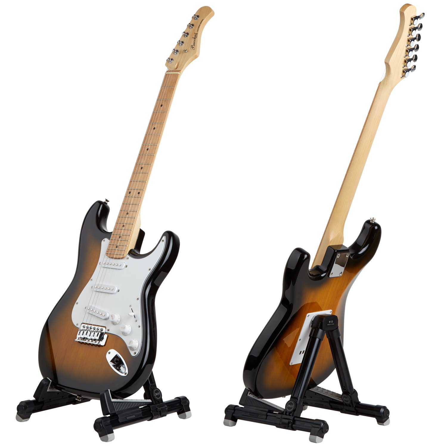 Universal Design Portable Adjustable Folding A-Frame Professional Travel Stands for Acoustic/Electric/Classical Guitar,Bass,Banjo (Black)