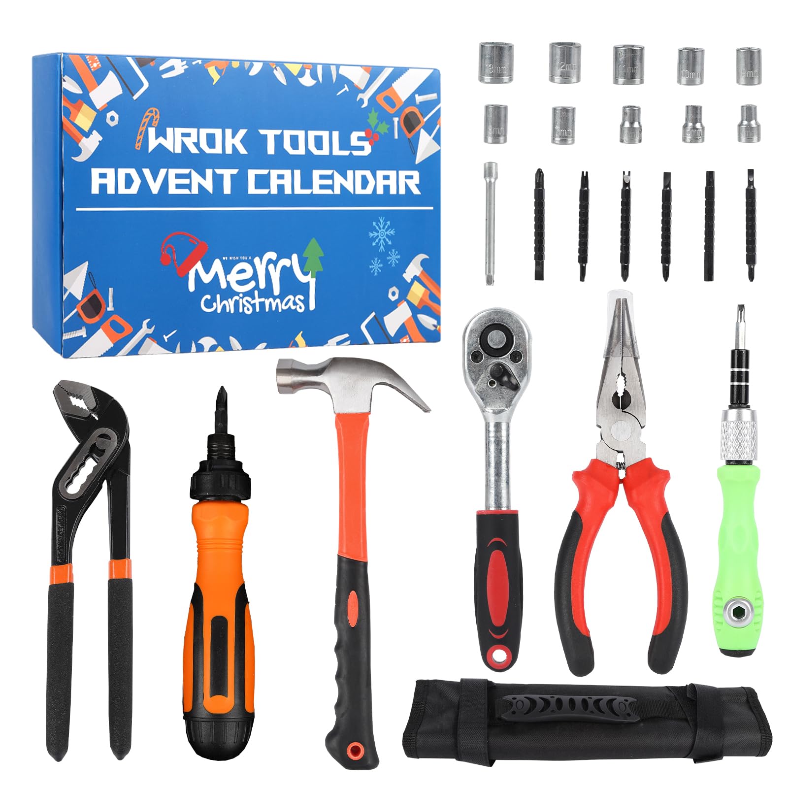 Tools Advent Calendar 2025, Hand Tools Set for Men Christmas Gifts for Teen Boys, Dad, Adult, Advent Calendar Tools Kit for Home Repairs