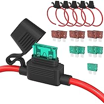 Lot De 10 Porte-fusibles Ligne 12V étanches - Pour Fusibles ATO/ATC 1-40A - Fils 12 AWG