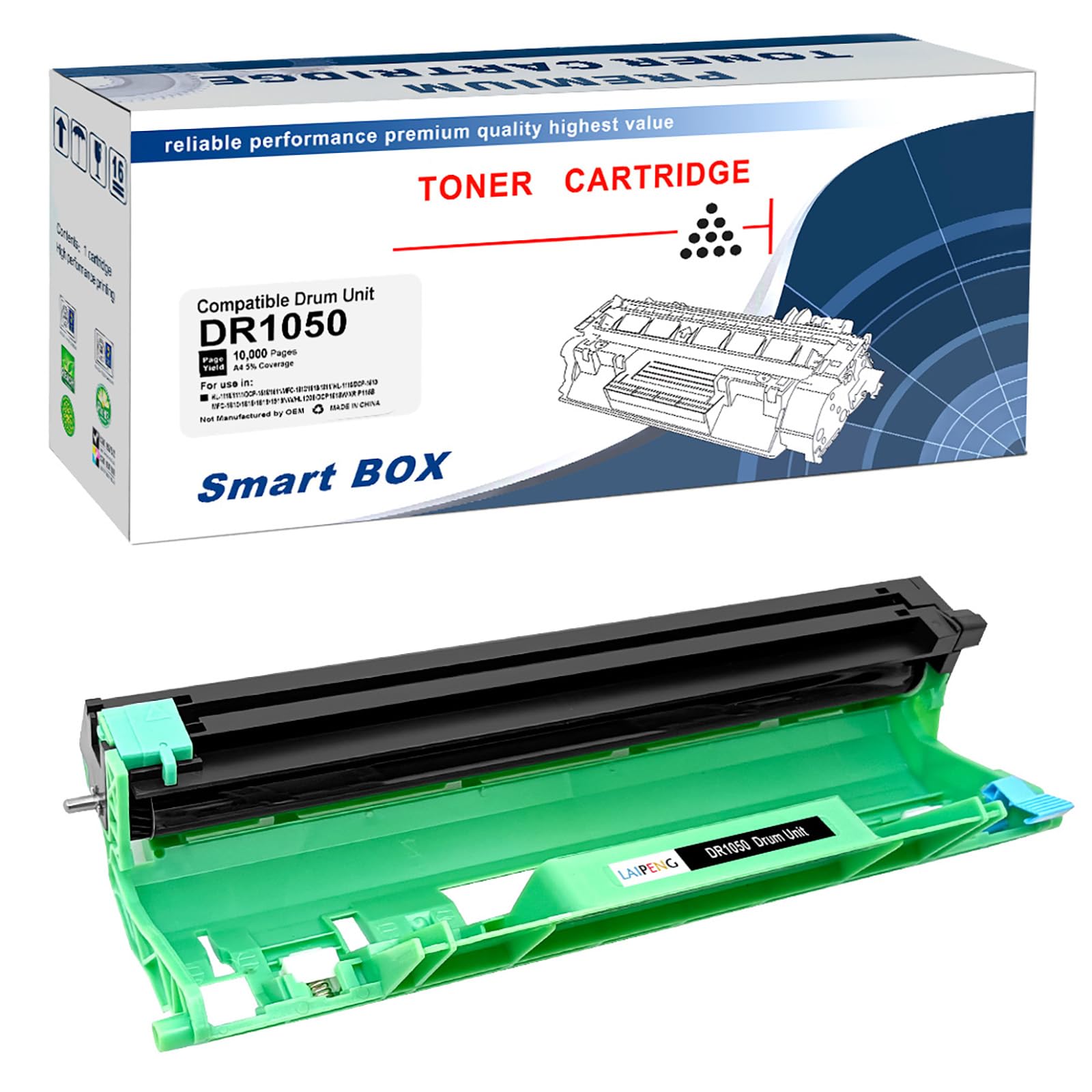 LAIPENG Compatible DR-1050 DR1050 Image Drum Unit 10000 Pages for Brother HL-1110 HL-1112 HL-1210W HL-1212W HL-1112A DCP-1510 DCP-1512 DCP-1610W DCP-1612W MFC-1810 MFC-1910W Printer ( Drum Unit )