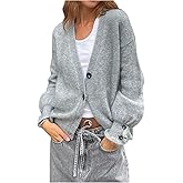 SOLY HUX Women's Cardigan Sweater Button Down V Neck Long Sleeve Knit Teacher Tops Outerwear Fall Clothes