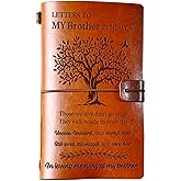 BeauGift Memorial Gifts for Loss of Brother, Refillable Travel Photo Diary Journal Bereavement Gift, Letters to My Brother in Heaven Those We Love Don't Go Away Sympathy Gifts for Loss of Brother