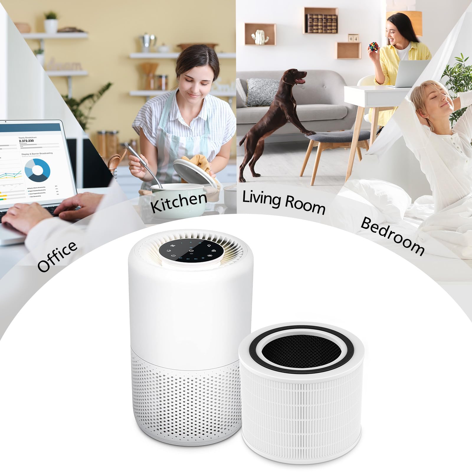 Core 200S Replacement Filter for LEVOIT Core 200S Smart WiFi Air PuriFier, 3-in-1 HEPA Filtration High-Efficiency Activated Carbon Pre-Filter, Core 200S-RF, 2 Pack