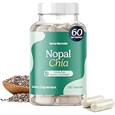 Santo Remedio Nopal Chia, Daily Fiber Supplement, 120 Capsules | Prickly Pear Cactus Supplement with Chia - Daily Wellness Support Rich in Dietary Fiber &amp; Pectin - Non-GMO, No Added Sugar