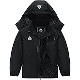 IDTALHZY Kids Waterproof Ski Jacket with Detachable Hood