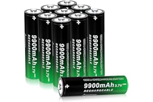 MLGBDC 10 Pack 18650 Rechargeable Battery 3.7V Li-ion Battery 9900mAh High Capacity Button Top 18650 Batteries for Headlamps and Flashlights