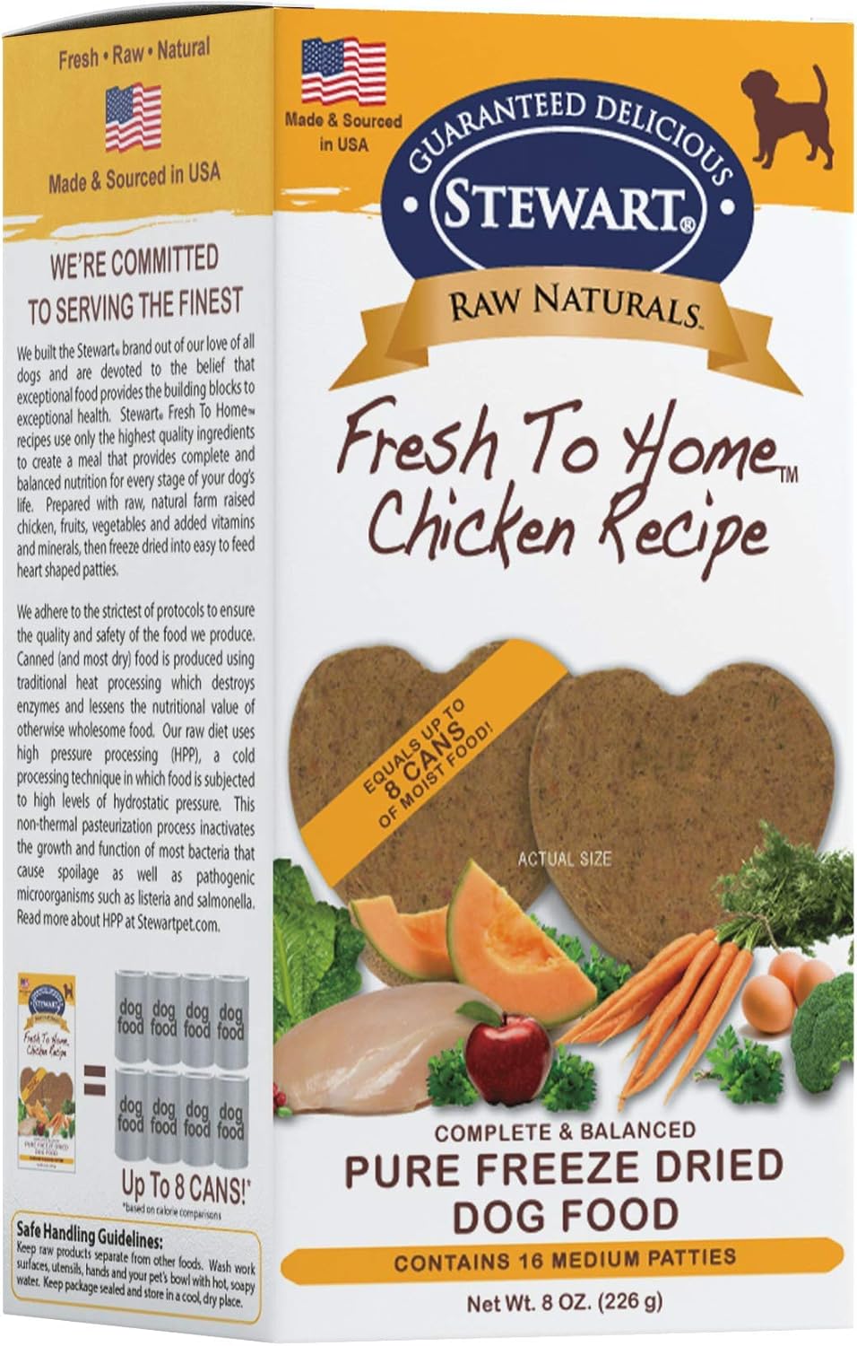 Stewart Raw Naturals Freeze Dried Patties Grain Free Made in USA