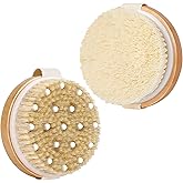 2 Pack Exfoliating Body Brushes - Wet & Dry Brush - Shower Scrubber for Body, Dry Brushing Body Brush for Lymphatic Drainage, Body Exfoliating Brush with Massage Nodes
