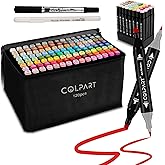 colpart 120 Colors Alcohol Markers Brush Tip Dual Tip Art Markers for Kids Marker Pens with Pen Holder and Case for Adult Coloring Painting Perfect for Painting,Sketching and Drawing Christmas Gift