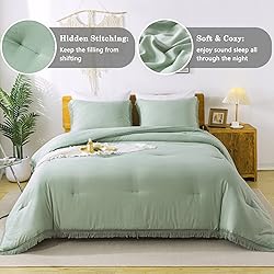 Andency Sage Green Tassel Comforter Set