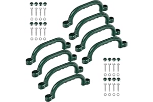 TURFEE 8 Pack Playground Safety Handles Set, Swing Set Kids Safety Hand Grips for Playset, Green Grab Handle Safety Bars for Jungle Gym, Climbing Frame, Play House Handles
