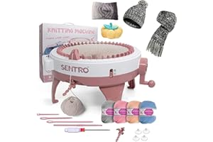 ABBCOERT SENTRO Knitting Machine 48 Needles, Smart Weaving Loom with Row Counter, DIY Rotating Double Loom for Adults and Kids