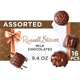 Russell Stover Assorted Milk Chocolate Candy Gift Box, 9.4 oz. | Christmas candy gift box for sharing, Milk chocolate box of chocolate for gifting, Assorted chocolate gift box holiday treat