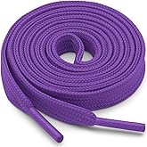 YJRVFINE Flat Athletic Shoe Laces: 1 Pair Solid Color Wide Shoelaces for Sneakers