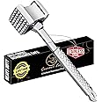 Stainless Steel Meat Tenderizer Tool, Premium Meat Mallet with Non-Slip Grip, Dual-Sided Kitchen Mallet Ideal for Tenderizing