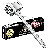 Stainless Steel Meat Tenderizer Tool, Premium Meat Mallet with Non-Slip Grip, Dual-sided Kitchen Mallet Ideal for Tenderizing