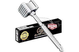 Stainless Steel Meat Tenderizer Tool, Premium Meat Mallet with Non-Slip Grip, Dual-sided Kitchen Mallet Ideal for Tenderizing