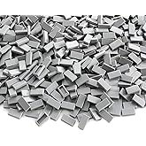 Light Bluish Gray 1×2 Tile ×700 Parts and Pieces Flat MOC Bricks, Bulk Building Blocks for Smooth Surface Wall Floor, Toy Accessories Compatible with Major Brands