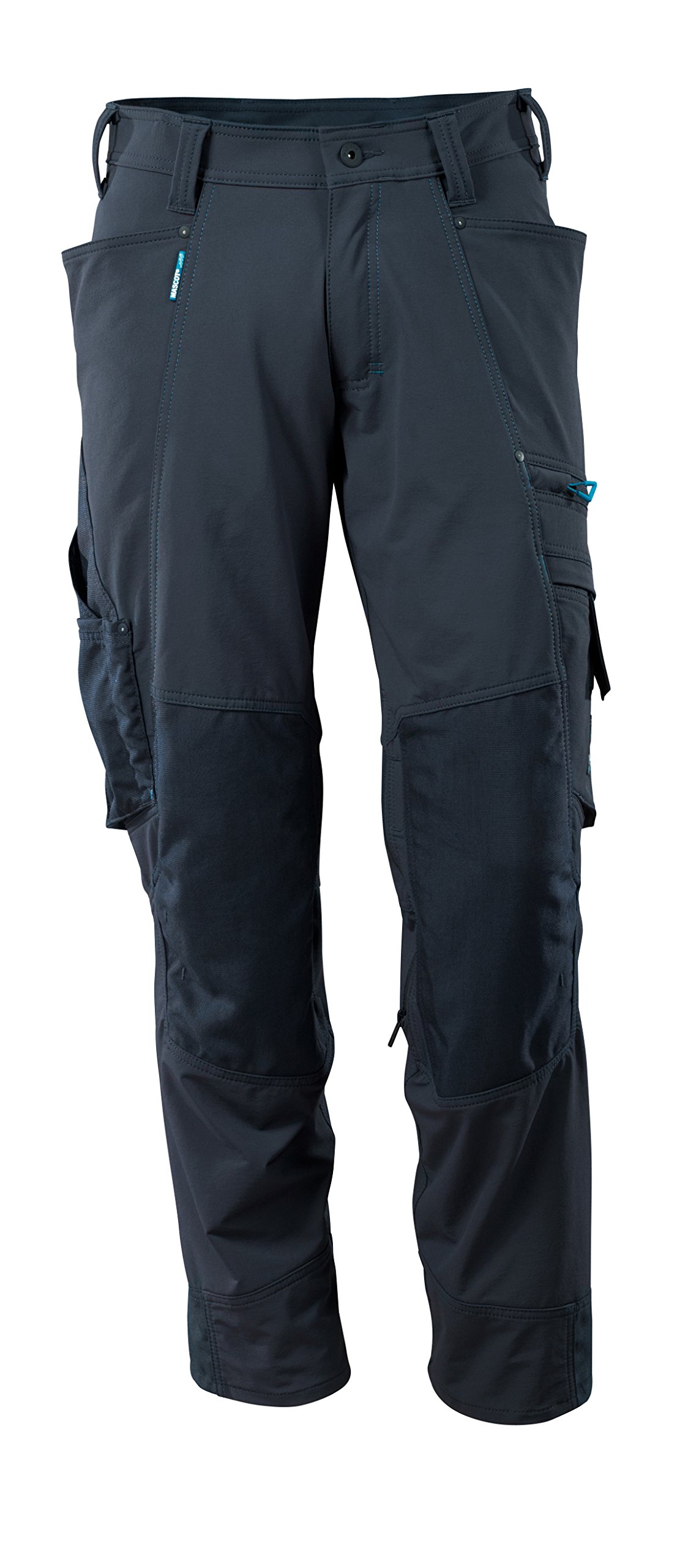 Mascot 17179-311-010-76C50 Trousers with Kneepad Pockets, Black/Blue, 76C50