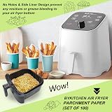 BYKITCHEN 100pcs Air Fryer Liners 9 Inch Square Nonstick Parchment Paper view 4