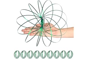 YOFOBU 9 Pack Flow Ring Arm Magic Spring Arm Flow Rings Sculpture Ring Colored Magic Kinetic Spring Interactive Stress Relief