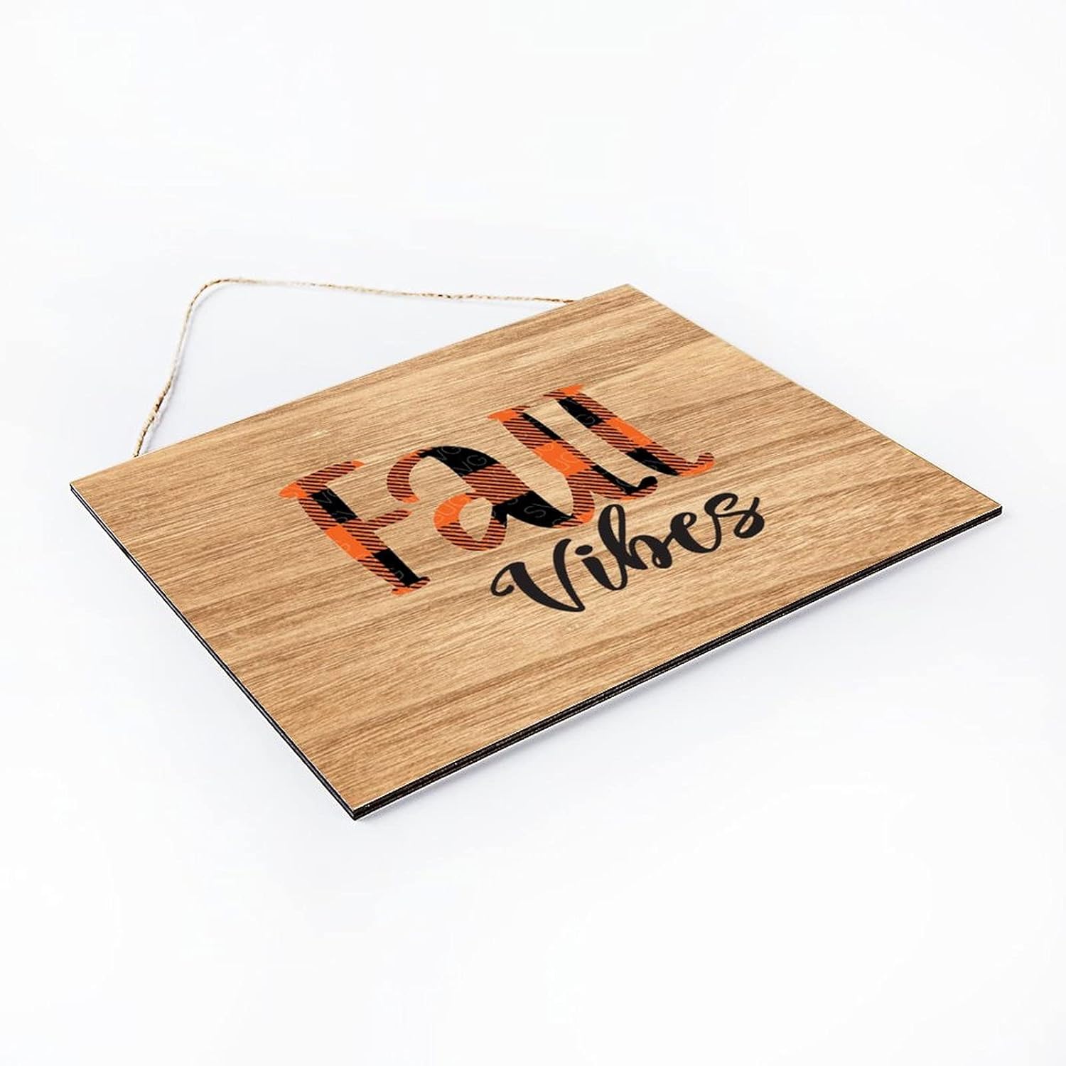 Fall Vibes File, Buffalo Plaid File, Fall File, Autumn File, Thanksgiving Rustic Wood Block Sign Wood Sign 10×12×0.2 inch: Home & Kitchen