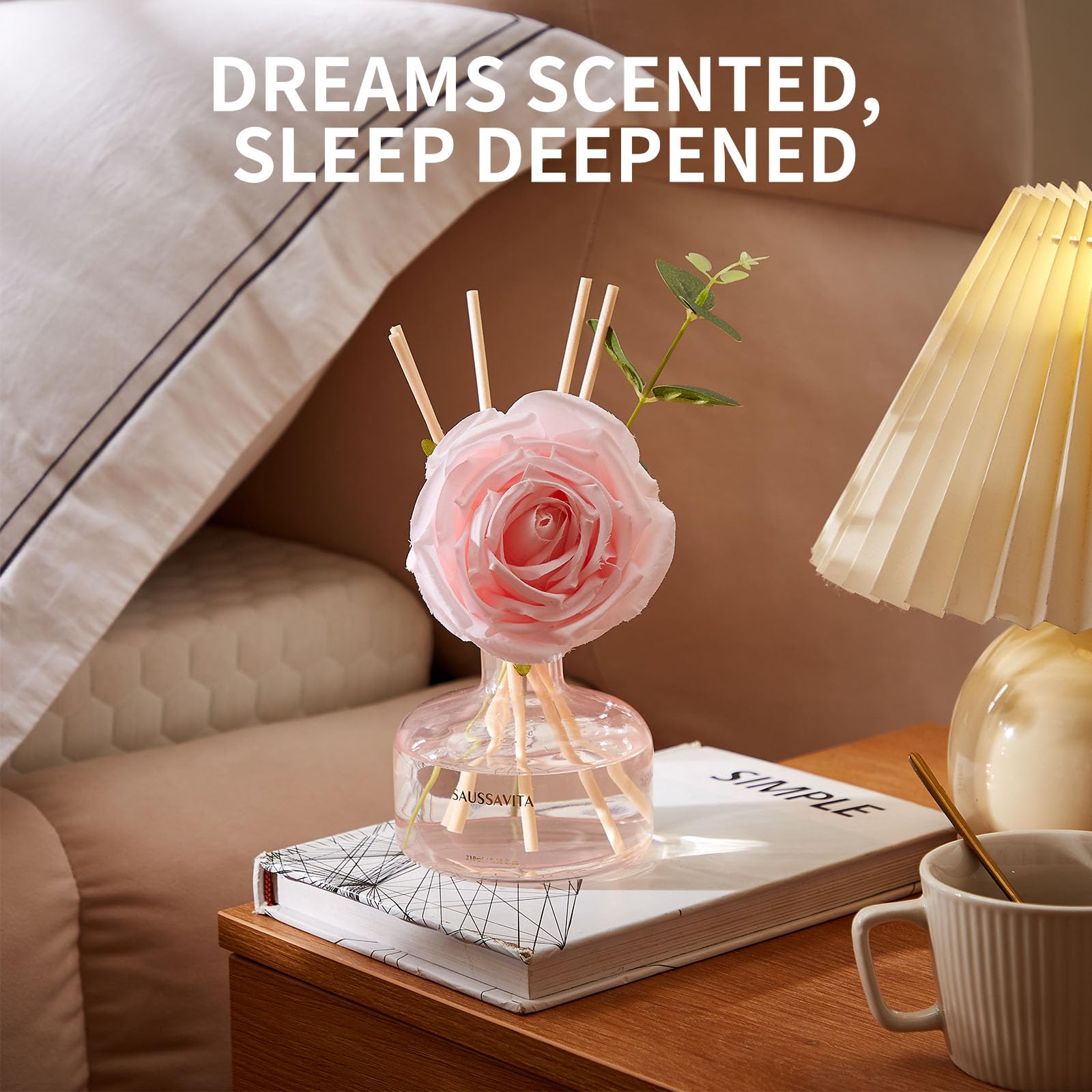 Raumduft Reed Diffuser Rose 210ml,120 Tage langanhaltend 5